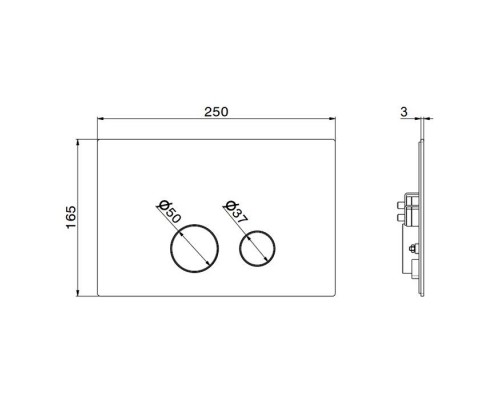 Newform X-STEEL 316 Клавиша смыва для унитаза, двойная, для систем инсталляций GEBERIT SIGMA 8  SIGMA 12, цвет: INOX. 69643X.50.050