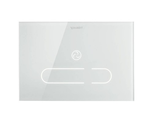 Duravit DuraSystem А2 Клавиша смыва стеклянная, сенсорная с ИК-датчиком, 229,8х157 мм, двойной смыв, цвет: стекло белое. WD5003012000