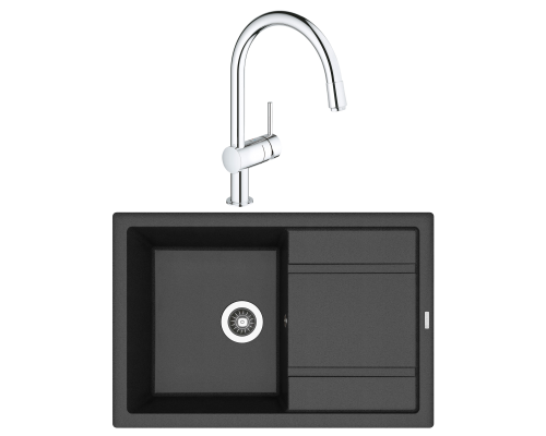 Комплект Мойка Florentina Липси 760 антрацит + Смеситель Grohe Minta 3291800E хром