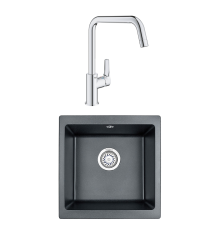 Комплект Мойка Granula 4451, шварц + Смеситель Grohe Eurosmart