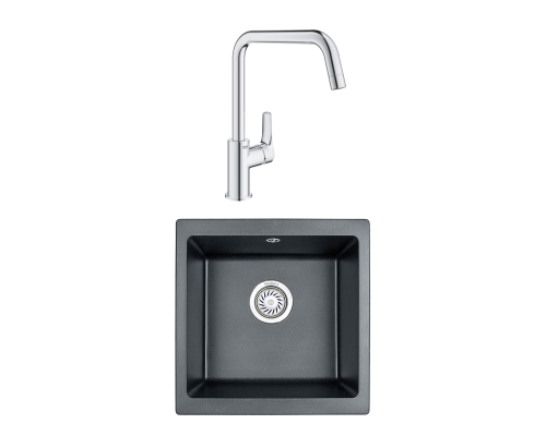 Комплект Мойка Granula 4451, шварц + Смеситель Grohe Eurosmart Комплект Мойка Granula 4451, шварц + Смеситель Grohe Eurosmart