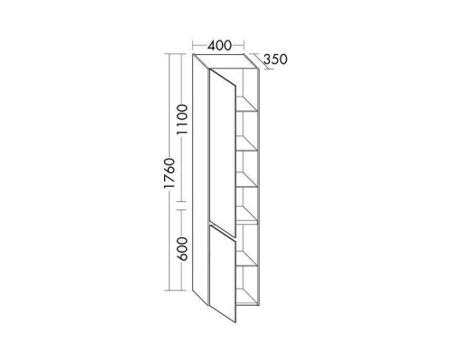 Burgbad Yso Шкаф подвесной 40x35x176 см, цвет: песочный глянцевый. HSHB040 L F2141