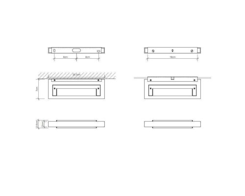Decor Walther Slim 1-20 Светильник на зеркало 20x7x2см, 1x R7S 118 mm max. 100W, цвет: хром. 0414300