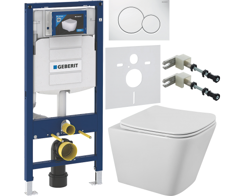 Комплект Унитаз подвесной BelBagno Ardente-R BB520CHR безободковый + Крышка Due BB3103/3106SC с микролифтом + Инсталляция Geberit Duofix UP 320 111.300.00.5 + Кнопка Sigma 01 115.770.11.5 белая + Крепления 111.815.00.1 к стене + Звукоизоляция 156.050.00.1