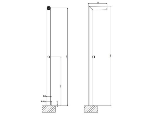 Gessi Outdoor Душевая стойка, для установки на улице, напольная, на 1 выход, без ручки и верхнего душа, цвет: Corten. 63201#856