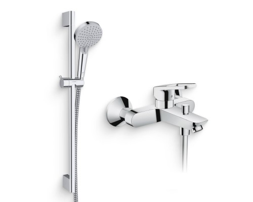 Душевой комплект Смеситель Hansgrohe Logis Loop Logis loop 71244000 + Гарнитур Vernis Blend 26279000 EcoSmart, хром