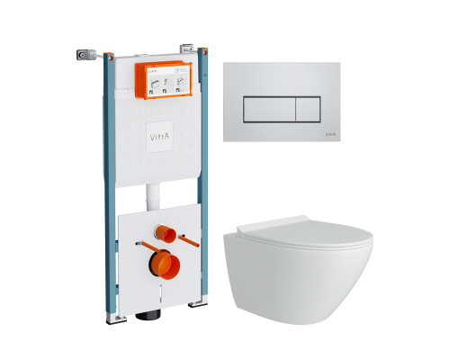 Комплект Унитаз подвесной Teymi Lina Pro T40106 с микрофлитом, безободковый, белый + Инсталляция VitrA V-Fix Core 732-5800-01PV + Кнопка Root Square 740-2380 хром Комплект Унитаз подвесной Teymi Lina Pro T40106 с микрофлитом, безободковый, белый + Инсталляция VitrA V-Fix Core 732-5800-01PV + Кнопка Root Square 740-2380 хром