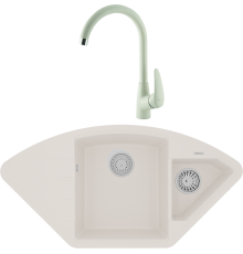 Комплект Мойка кухонная Lemark Irkana 980 9910046 жасмин + Смеситель Linara LM0405PJS жасмин