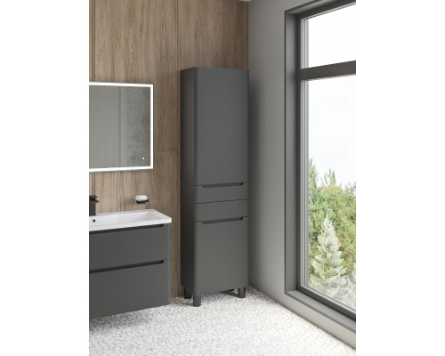 Шкаф-пенал для ванной STWORKI Монтре 50, антрацит