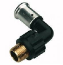Фитинги под пресс-инструмент Угольник 90° НР, ПВДФ пресс, 16x1/2 HE 5PK-1604