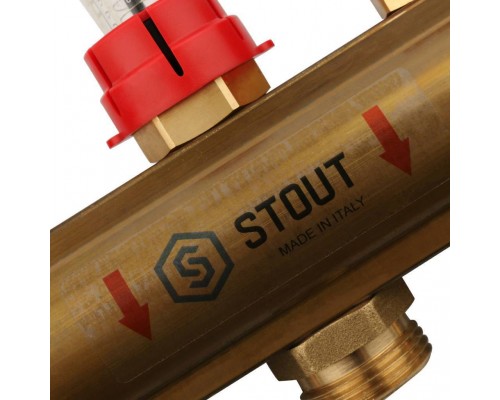 Распределительный коллектор из латуни с расходомерами STOUT 3 выхода (SMB 0473 000003) Распределительный коллектор из латуни с расходомерами STOUT 3 выхода (SMB 0473 000003)