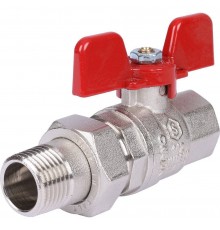Кран шаровой полнопроходной STOUT с американкой , ВР/НР, ручка бабочка 1/2 (EPDM) (SVB-1007-000015)
