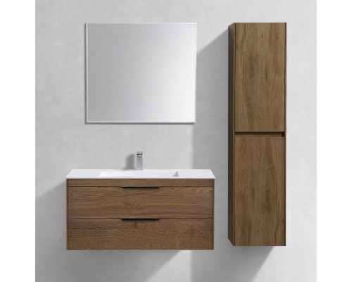 Мебель для ванной комнаты Vincea Chiara 2D 100, 2 ящика, дуб табак, с белой раковиной Мебель для ванной комнаты Vincea Chiara 2D 100, 2 ящика, дуб табак, с белой раковиной