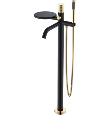 Напольный смеситель для ванны с душем Boheme Stick 129-BG black diamond gold
