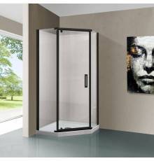 Душевой уголок Vincea Stresa VSP-1S100CLB 100x100, профиль чёрный, стекло прозрачное