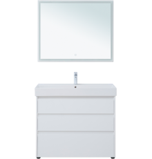 Мебель для ванной комнаты Aquanet Nova Lite 100 напольная, белая, 3 ящика