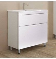 Тумба с раковиной Style Line Бергамо Мини 60 Люкс Plus напольная, антискрейтч белая