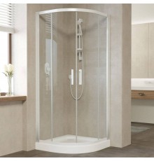 Душевой уголок Vegas Glass ZS 90 01 01 профиль белый, стекло прозрачное