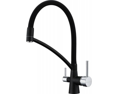 Смеситель для кухни Paulmark Siegen Si213111-418 черный металлик с гибким изливом