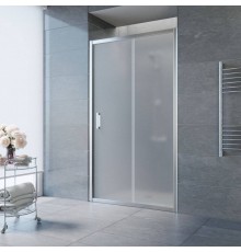 Душевая дверь в нишу Vegas Glass ZP Tur Novo 115 08 10 115 см, профиль глянцевый хром, стекло сатин