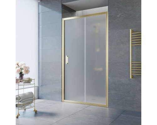 Душевая дверь в нишу Vegas Glass ZP Tur Novo 120 09 10 120 см, профиль золото, стекло сатин