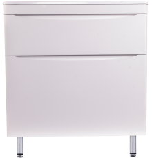 Тумба с раковиной Style Line Бергамо Мини 80 Люкс Plus напольная, антискрейтч белая