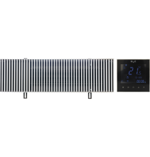 Конвектор отопления KVZ Compact KVZ-Vent-230-80-2200-4V-UA/RRA-230-2200-A с решеткой, термостат черный