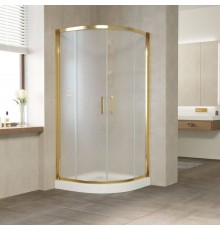 Душевой уголок Vegas Glass ZS Tur Novo 100 09 10 профиль золото, стекло сатин