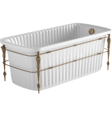 Ванна из искусственного камня Migliore Olivia 24378 175x80 см, отдельностоящая, с ножками, со сливом-переливом, фурнитура бронза