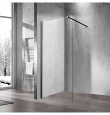 Душевая перегородка Vincea Walk-in VSW-1H110CLB 110 см, профиль черный матовый, стекло прозрачное