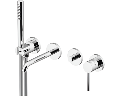 Смеситель для ванны с душем Gattoni Circle Two 9105/91C0 С ВНУТРЕННЕЙ ЧАСТЬЮ, хром