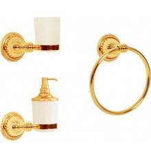 Набор Boheme Hermitage Gold Дозатор Hermitage Gold 10367 + Стакан Hermitage Gold 10353 + Полотенцедержатель Hermitage Gold 10354