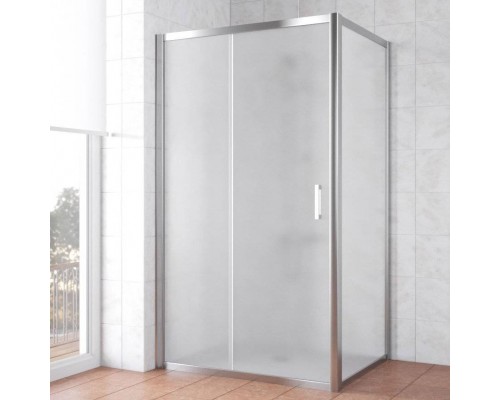 Душевой уголок Vegas Glass ZP+ZPV Tur Novo 120*100 08 10 профиль глянцевый хром, стекло сатин