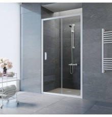 Душевая дверь в нишу Vegas Glass ZP NOVO 125 01 01 125 см, профиль белый, стекло прозрачное