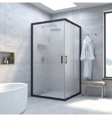 Душевой уголок Vegas Glass Za Novo ZA NOVO 110 02М 10 профиль черный матовый, стекло сатин матовое