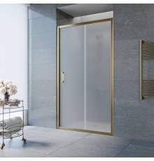 Душевая дверь в нишу Vegas Glass ZP Tur Novo 100 05 10 100 см, профиль бронза, стекло сатин