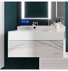 Тумба с раковиной AQUATON Сакура 80 L, ольха наварра, белая