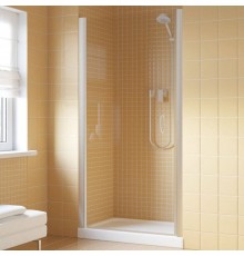 Душевая дверь в нишу Vegas Glass EP Lux 80 07 01 L профиль матовый хром, стекло прозрачное