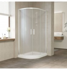 Душевой уголок Vegas Glass ZS-F 90*80 01 10 профиль белый, стекло сатин