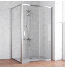 Душевой уголок Vegas Glass ZP+ZPV 140*90 08 01 профиль глянцевый хром, стекло прозрачное