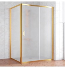 Душевой уголок Vegas Glass ZP+ZPV 130*100 09 10 профиль золото, стекло сатин