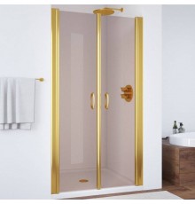 Душевая дверь в нишу Vegas Glass E2P 75 09 05 профиль золото, стекло бронза