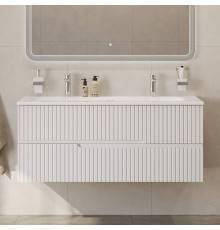 Тумба с раковиной Cezares Duet 120 bianco lucido, раковина Cezares CZR-8073-120-1-2
