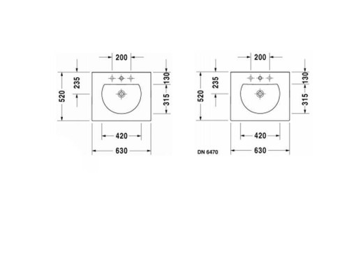 Duravit Darling New Раковина 63x52 см, 1 отв., цвет: белый. 0499630000