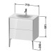 Duravit XViu Тумба подвесная 71x48x59.1см, с раковиной, 2 ящика, цвет: walnut dark/черный матовый. 2344730000,  XV971500000,  XV43010B221