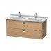 Duravit  Brioso Тумба подвесная, 122x46.9х56.3см, с раковиной, с 2 выдвижными ящиками, цвет: дуб европейский . 0332130000,  BR414401052