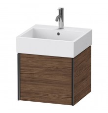 Duravit XViu Тумба подвесная 48.4x45.4x39.7см, с раковиной, 1 ящик, цвет: walnut dark/черный матовый. 2350500000,  XV42330B221