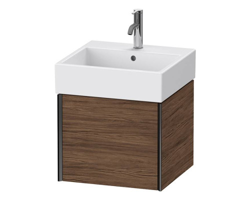 Duravit XViu Тумба подвесная 48.4x45.4x39.7см, с раковиной, 1 ящик, цвет: walnut dark/черный матовый. 2350500000,  XV42330B221
