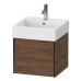 Duravit XViu Тумба подвесная 48.4x45.4x39.7см, с раковиной, 1 ящик, цвет: walnut dark/черный матовый. 2350500000,  XV42330B221