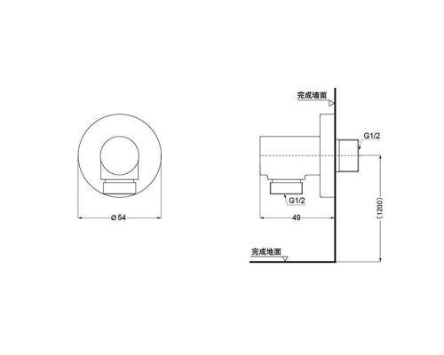 TOTO Showers Подключение для шланга, 54x49x54мм, цвет: хром. TBW01014R